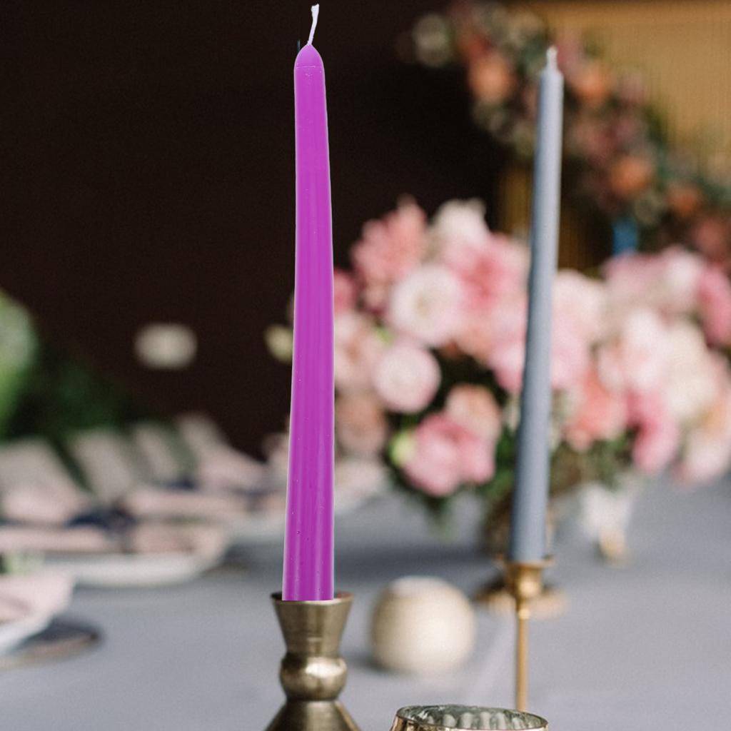 4Pcs Tall Taper Dinner Candles Unscented Black 10 Inch Cotton Wick Smokeless Elegant Long Burn Time Romantic Decor
