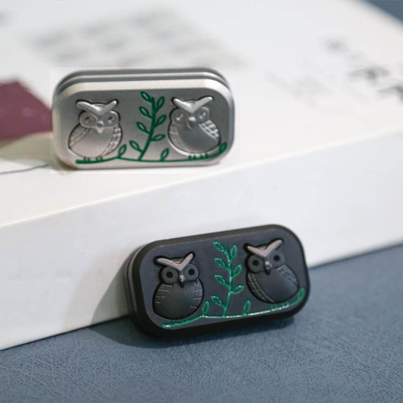 Owl Fidget Spinner Fidget Push Slider Hand Spinner Metal EDC Fidget Toys Office Desk Toys for Adults Kids Gifts