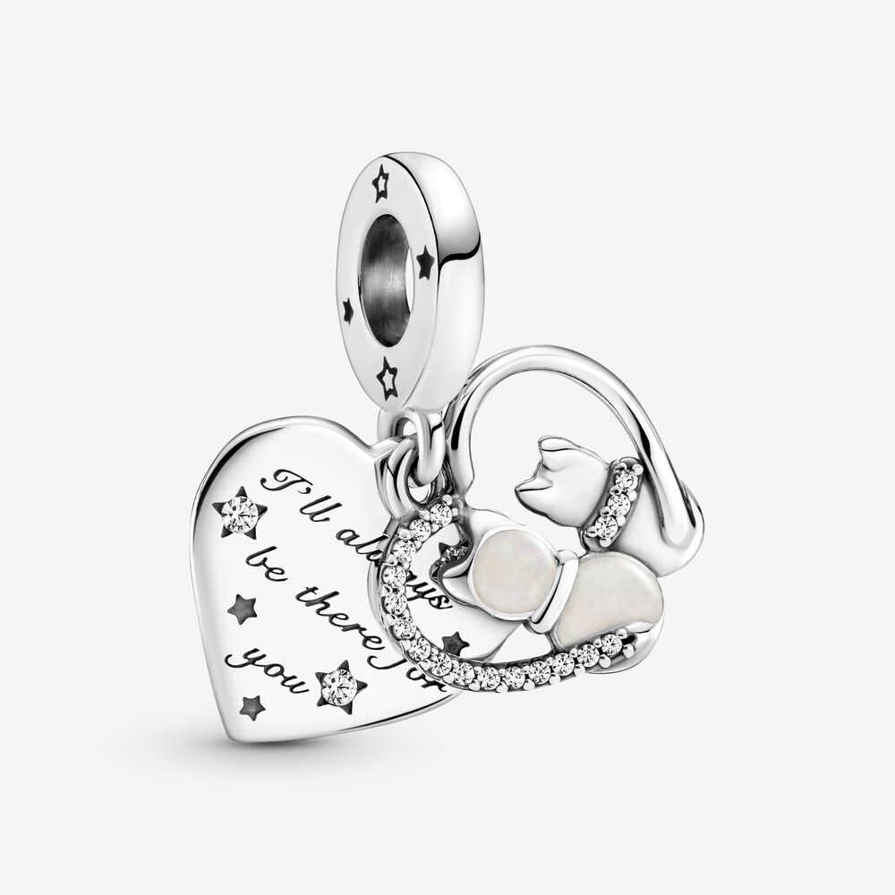 NEW Silver Color Charm Beads Are Suitable For Bracelet Necklace Cat Puppy Love Female Diy Jewelry Charm