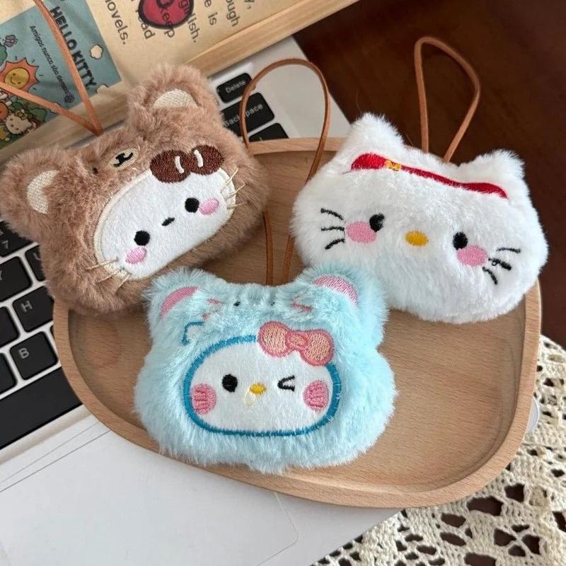 Cute Cartoon Plush Cat Keychain Heart Doll Pendant For Backpack Bag Decorative Accessory