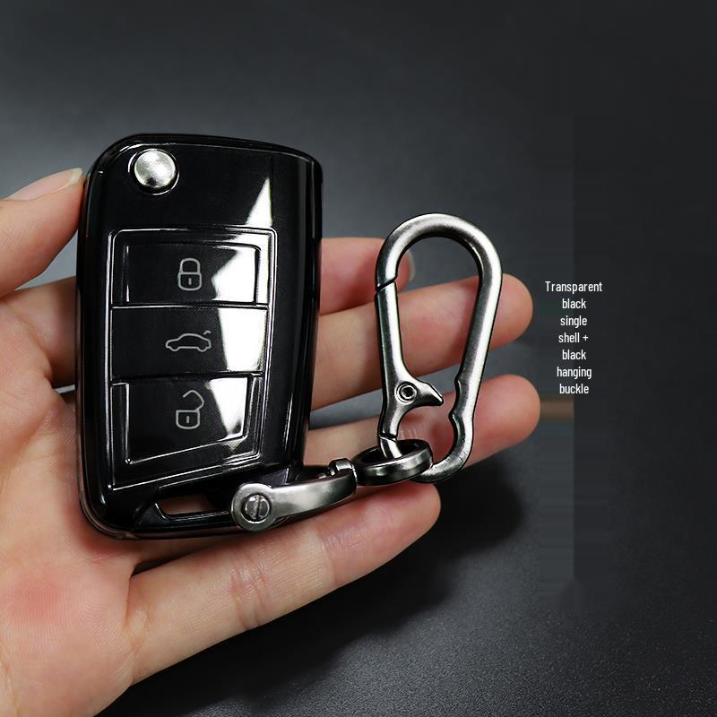 Transparent Key Case for Volkswagen: Compatible with Lavida, Sagitar, Tharu, T-Roc, Polo, Tayron, Tiguan, Bora, CC.