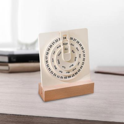 Rustic Circular Perpetual Calendar, Farmhouse Wooden Calendar Sign Decor for Dining Room Children's