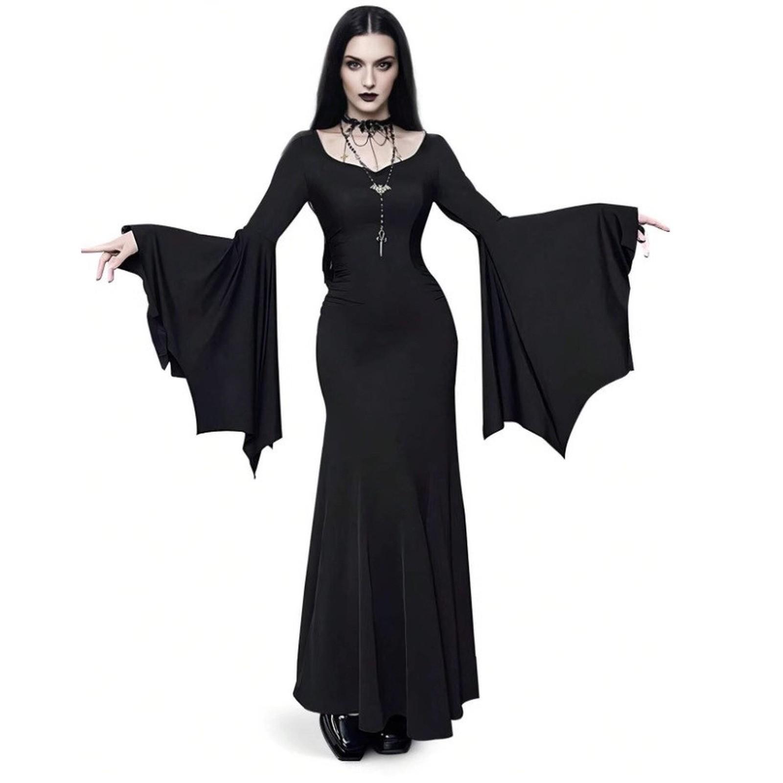 

Fashion Batwing Sves Dress Festive Performance Outfits Long Skirt Street Sle High Waist Autumn Wear S