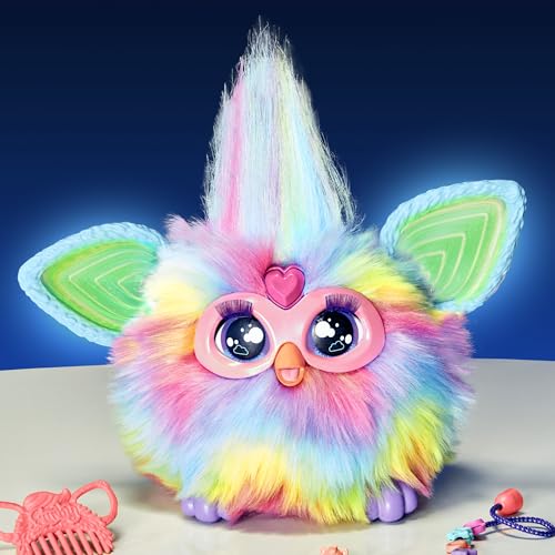 Hasbro Furby Tie-Dye Sprachgesteuertes Interaktives Spielzeug für Jungen und Mädchen ab 6 Jahren mit 15 Mode-Accessoires, Animatronisches, Motorisiertes Plüschtier für Kinder