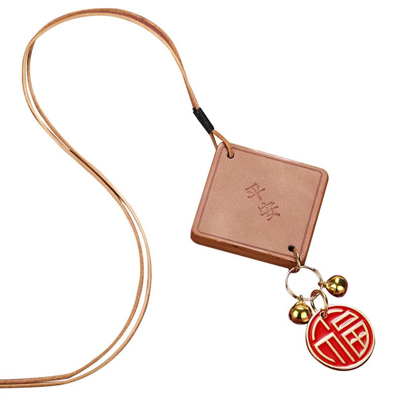 Rearview Mirror Pendant Leather Car Feng Shui Blessing Dangle Ornament for Car Interior Decoration