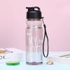 500ml Plastic Water Bottle Large Capacity Sports Cup with Anti Drop Rope Water Container Color Transparent Pet Flip Cover