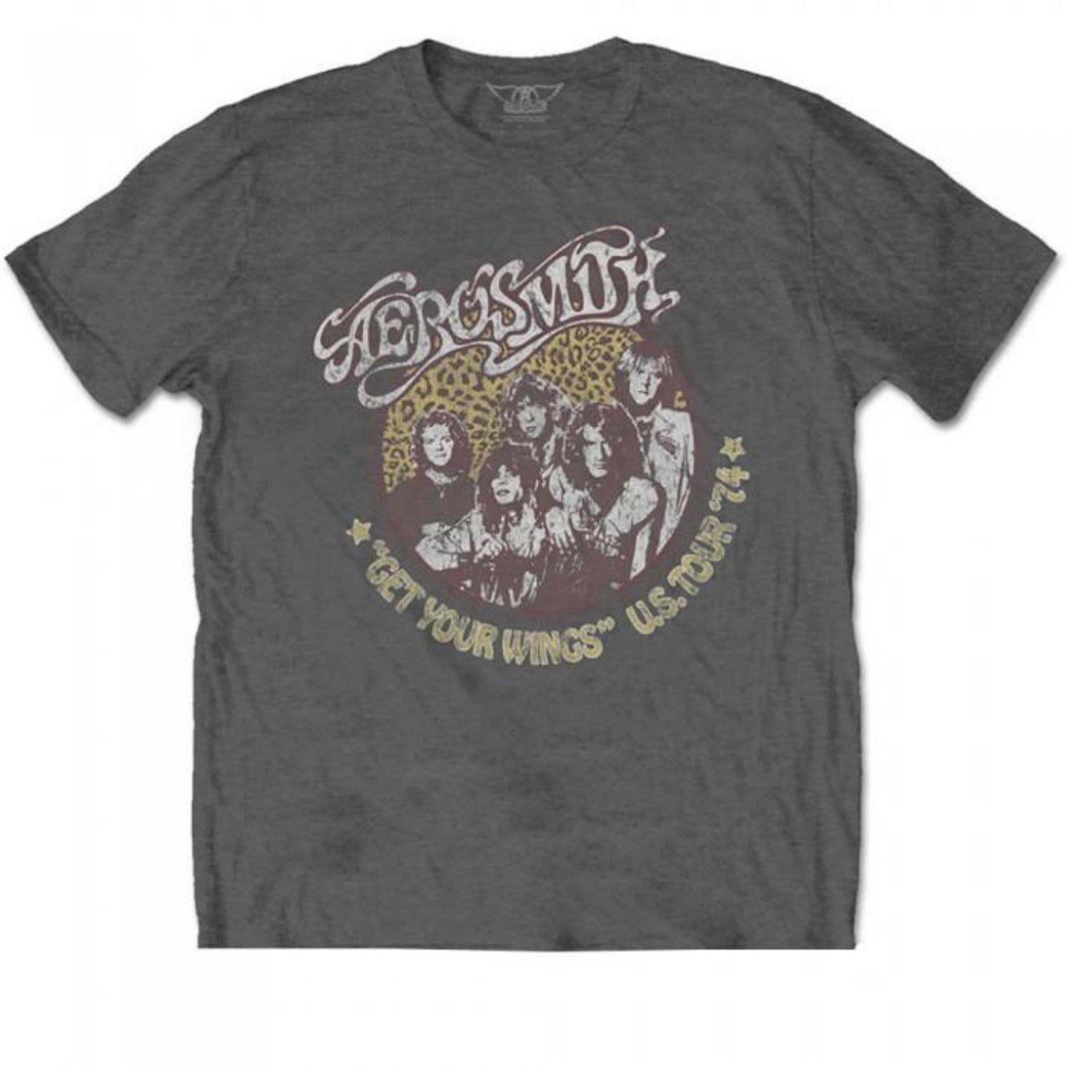 Aerosmith Unisex Adult Cheetah Print T-Shirt S чёрный