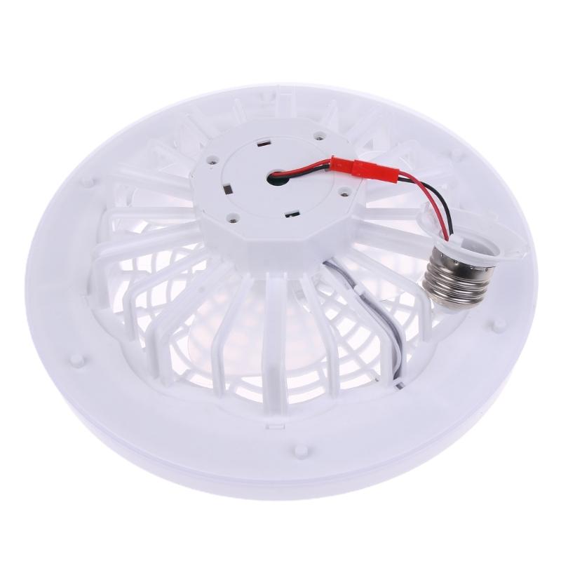Ceiling Fan Light E27 Lamp Head Cooler Fan with Remote Control Adjustable Wind Speed for Study Bedroom Bathroom