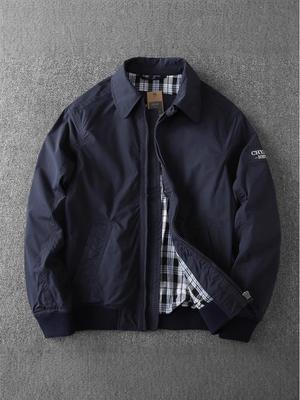 Men's Autumn/Winter Slim Fit Windbreaker: Business Casual, Versatile, Double-layer Lapel Jacket.