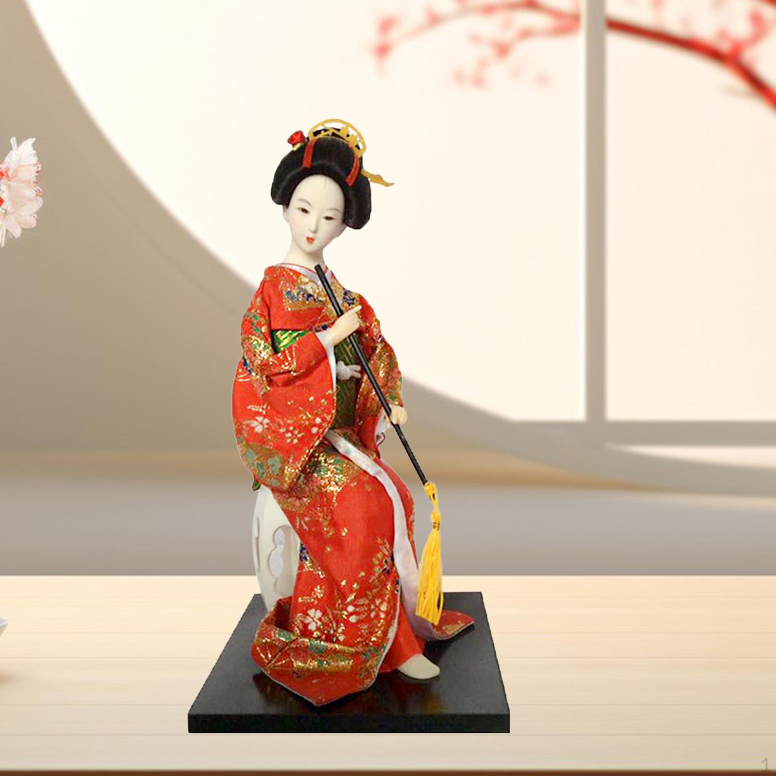 

Этнические японские куклы-гейши, кимоно, 12 дюймов, украшение, статуя девушки, скульптура для стола Style D