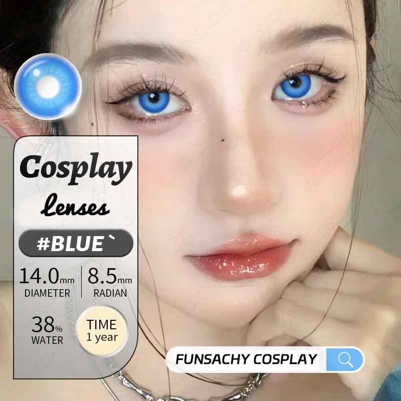 FUNSACHY Cosplay Black White Contact Lenses for Eyes 1Pair Colored Anime Lens Eye Makeup Pupil Halloween Women Men's Accessories