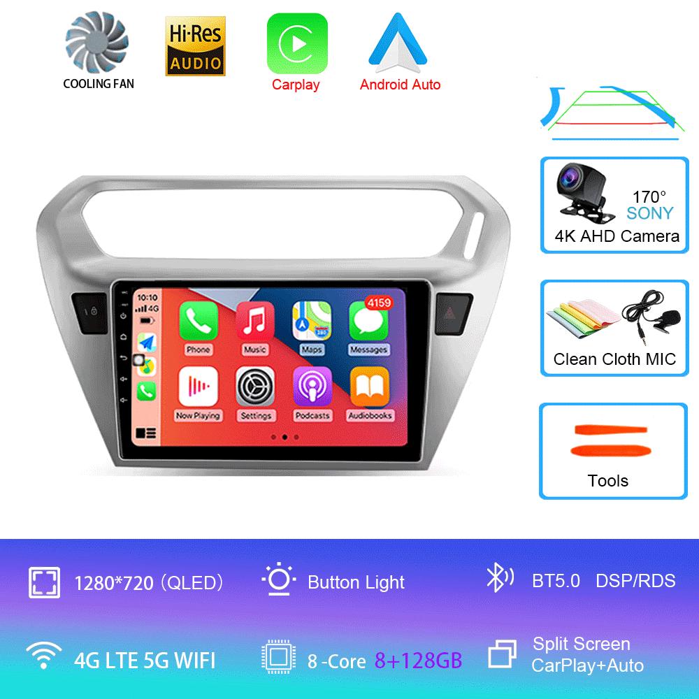 Car Radio Android 14 For Peugeot 301 Citroen Elysee 2013 2014 2015 2016 2017 2018 Multimedia Player Stereo Carplay 2din Audio BT