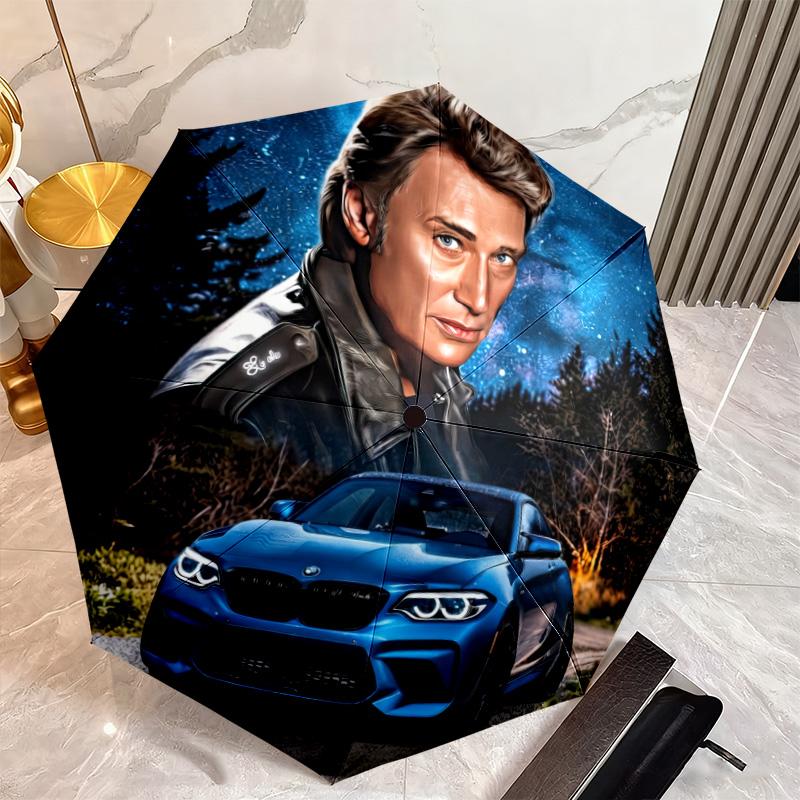 French legendary rock singer and actor Johnny Hallyday umbrella is suitable for all seasons, including home travel and outdoor activities Y9