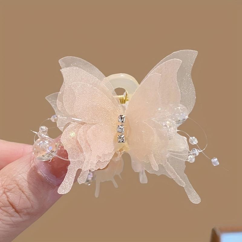 1PC Elegant Butterfly Hairpin Matching, Shark Clip Suitable for Ladies - High-end Sweet Hairpin