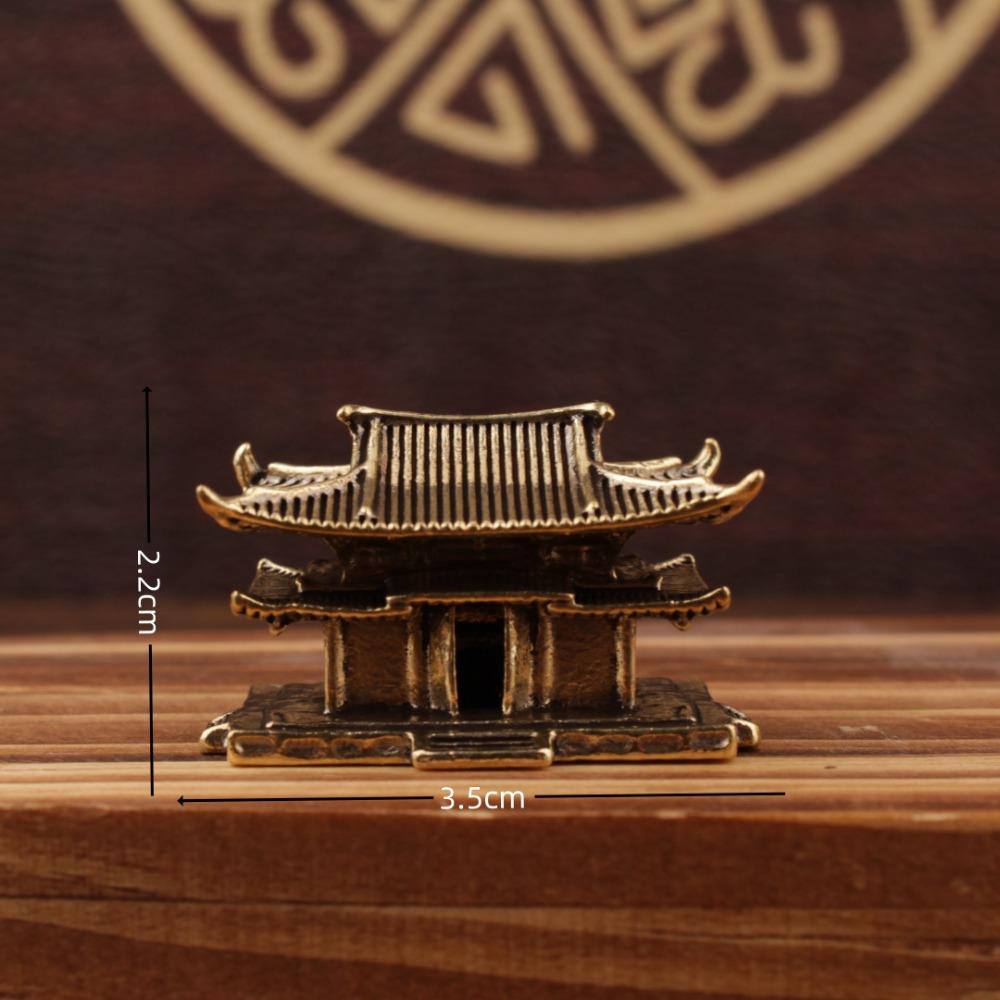 New Brass Micro Landscape Chinese Rockery Ancient Pavilion Ancient Architecture Miniature Model Bonsai Fish Tank Decoration