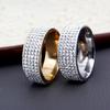Five-row Diamond Titanium Steel Ring Women, Popular Diamond Ring Fashion Couple Diamond Ring Hand Jewelry