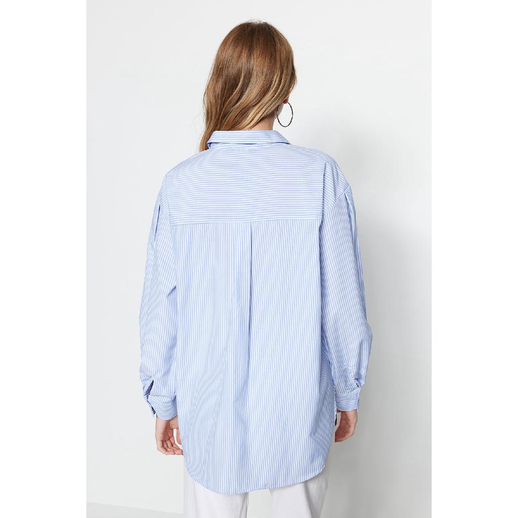 Cămașă țesătă cu dungi oversize/Wide Fit Twoss23go00144