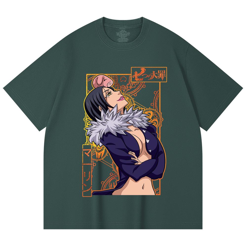 230 Gsm 100% Cotton Seven Deadly Sins V9 Merlin Print Unisex Heavy Cotton T Shirt