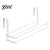 Metal Kitchen Gadget Storage Hanging Paper Towel Rack Drill-Free Organizer Space Saving Cabinet Door Rack for under Adhesive Wrap And Foil Organizer