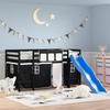 VidaXL Children's Mezzanine Bed and Curtains, Elevated Bed for Children with Ladder, Bedroom Storage Furniture, Modern, White 3207033
