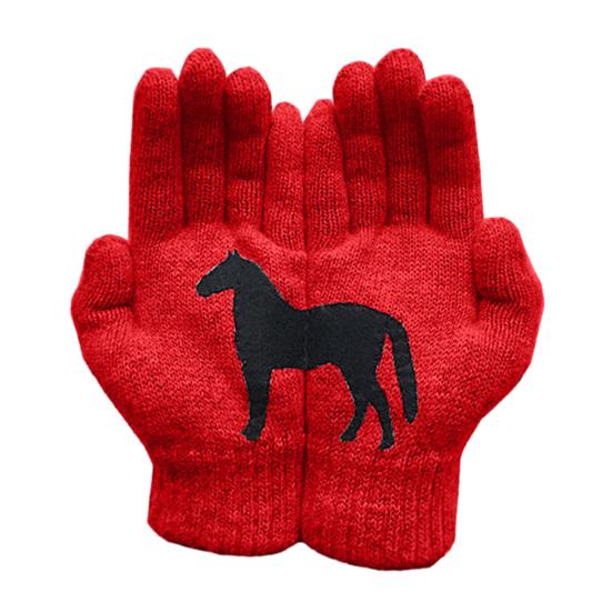 

Перчатки с принтом черной лошади, теплые вязаные перчатки в рубчик, забавные перчатки с лошадью, зимние перчатки, подарок для мужчин, женщин, для вождения, ежедневных дел