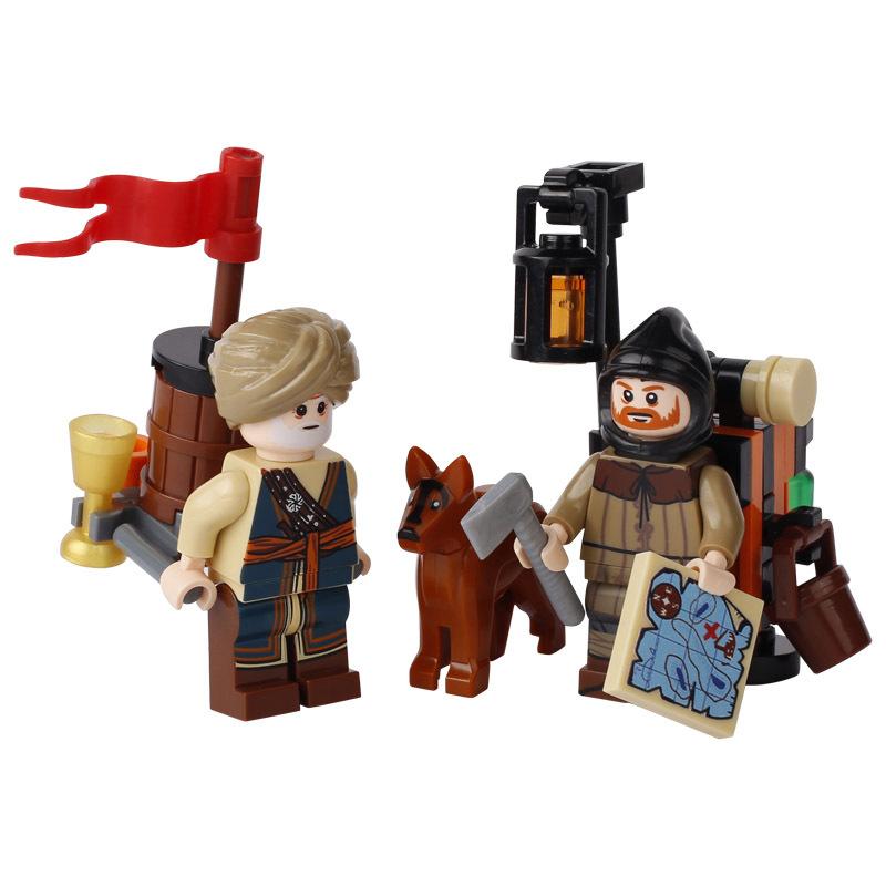 Medieval Peasant Blacksmith Vagrant Character Building Block Toys