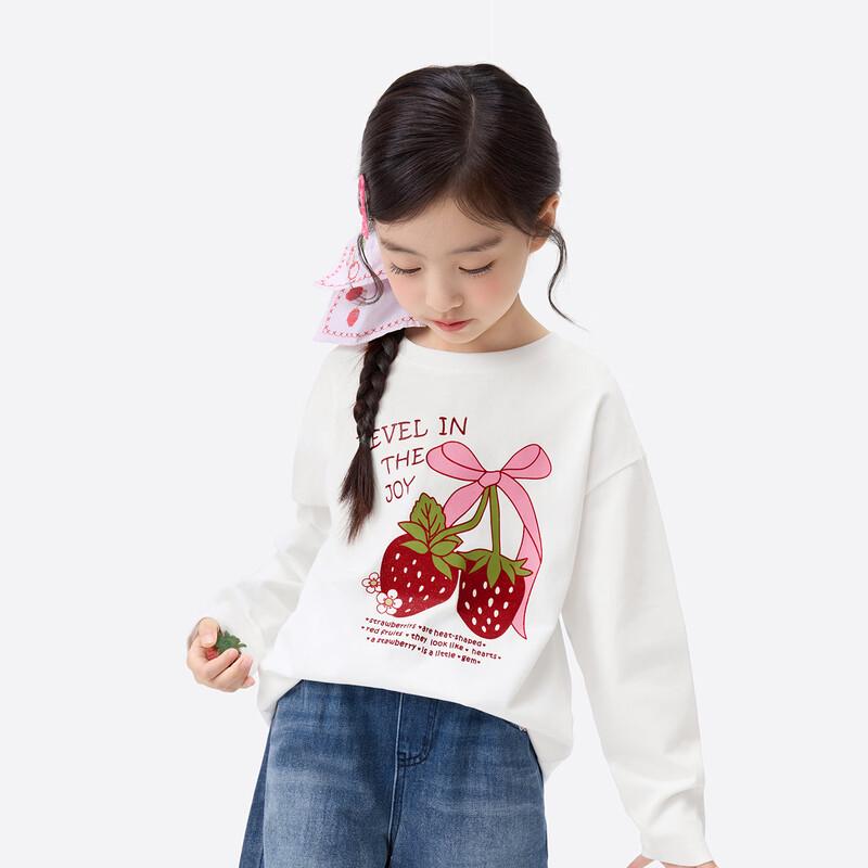 Girl s Pure Cotton Strawberry Print Long Sleeve T-Shirt 160