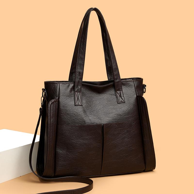 

Жіноча шкіряна сумка-тоут багатокишенькова сумка на плече кросбоді модна великої місткості повсякденна сумка 39*14*32cm