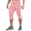 Men's Summer Color Shorts Men's Elastic Waist Sports Loose Casual Quarter Pants