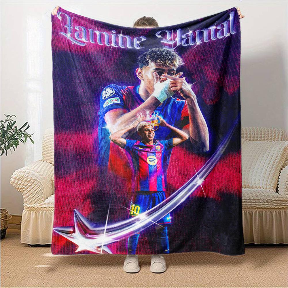 Yamal Fc Celebration Printed Flannel Breathable and Warm Blanket, a Stylish Home Gift, Suitable for Home, Office and Bedspread Use. 0710a11