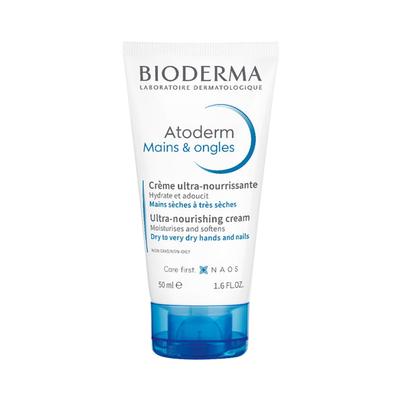 Authentische Bioderma Atoderm Hand für trockene Haut Ethyl-Creme, 50 ml, (Kinderfreundlich, Familienfreundlich, Hypoallergen, Farbstofffrei, Alkoholfrei,