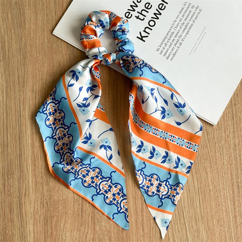 Women's Bow Tie Simple Knot Hair Tie, Colorful and Elegant Hair Ring with Long Flowing Ribbon Accessory
