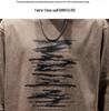 Men's Heavyweight Retro Washed Long-Sleeve T-Shirt - Autumn Edition, Loose Fit, Round Neck, Trendy American Print