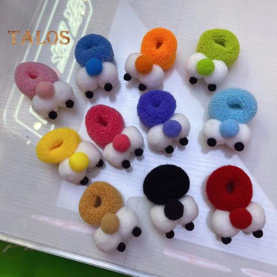 5/10Pcs Hair Ties Big Eyes Cartoon Shape Hairband Candy Color Hair Ring Double Ball Hair Ties High Elastic Hair Ropes