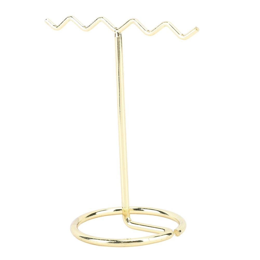 4pcs Light Gold Jewelry Display Rack T Shaped Earring Organizer Stand Home Storage