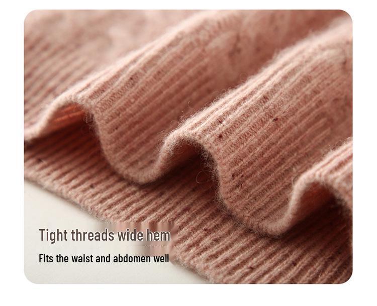 Cashmere Women's Round Neck Cable Knit Sweater - 2025 Autumn/Winter Retro Loose Slimming Pullover.