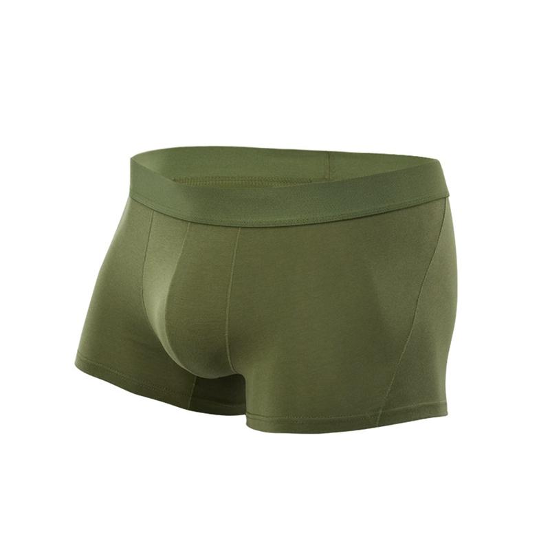 Men's Large Size Boxer Solid Color Mid-Rise Cotton Anti-Abrasion Boxer High Stretch Panties