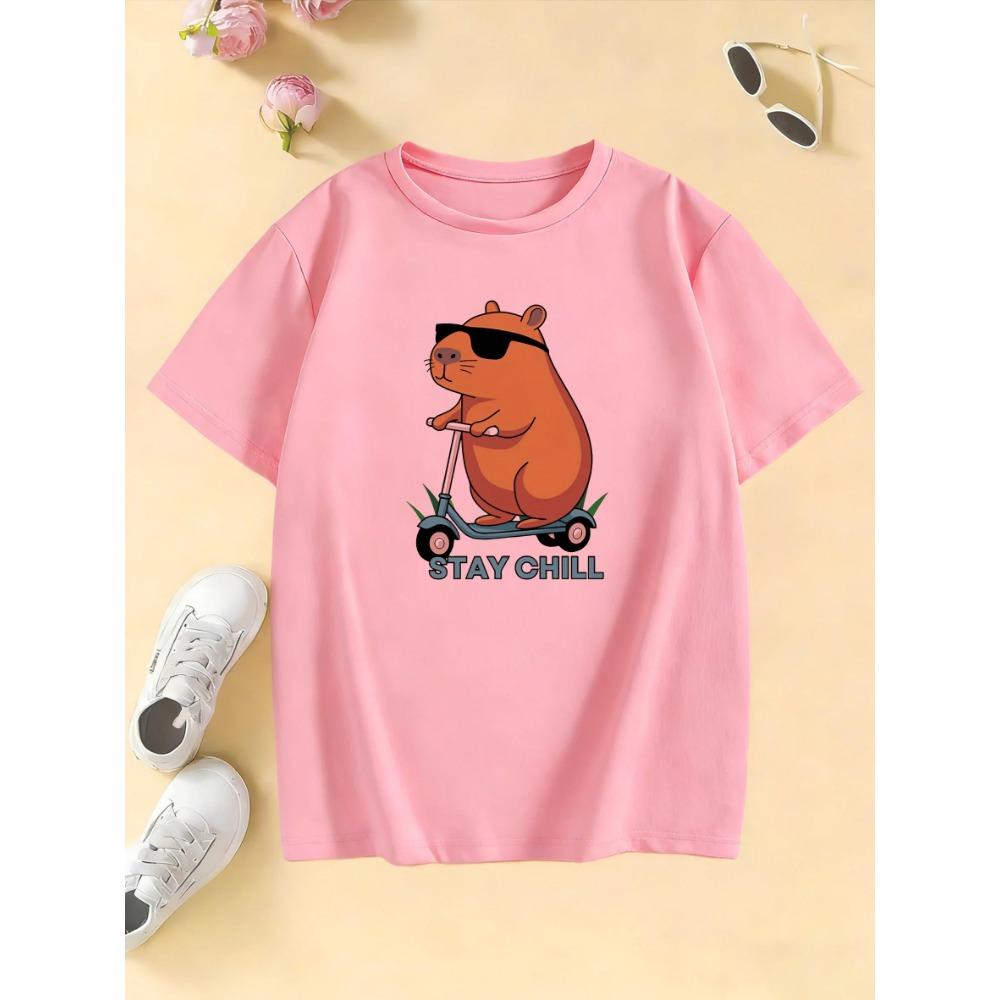 Magliette Divertenti Alla Moda Capibara Design di Moda Manga Bambini Maglietta per Bambini Ragazzi Ragazze Estate Primavera Top Casual Maglietta