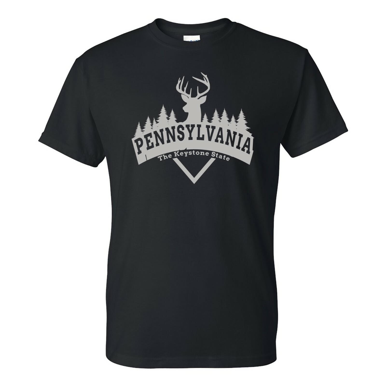Pennsylvania Deer Arch Hometown State Pride T Shirt Black S