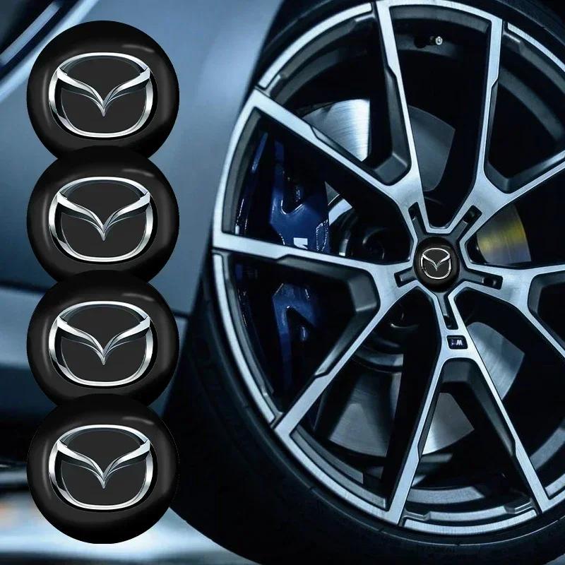 4Pcs Car Wheel Rims Center Hubcaps Stickers For Mazda Cx5 Cx7 Cx8 Cx9 Cx4 2 6 Demio 3 2020 Cx3 Gh Axela Atezma6 Auto Accessories