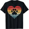 Veterinarian Vet Tech Retro Sunset Paw Print Dog Cat Lover Men Women Girls Kids T-Shirt