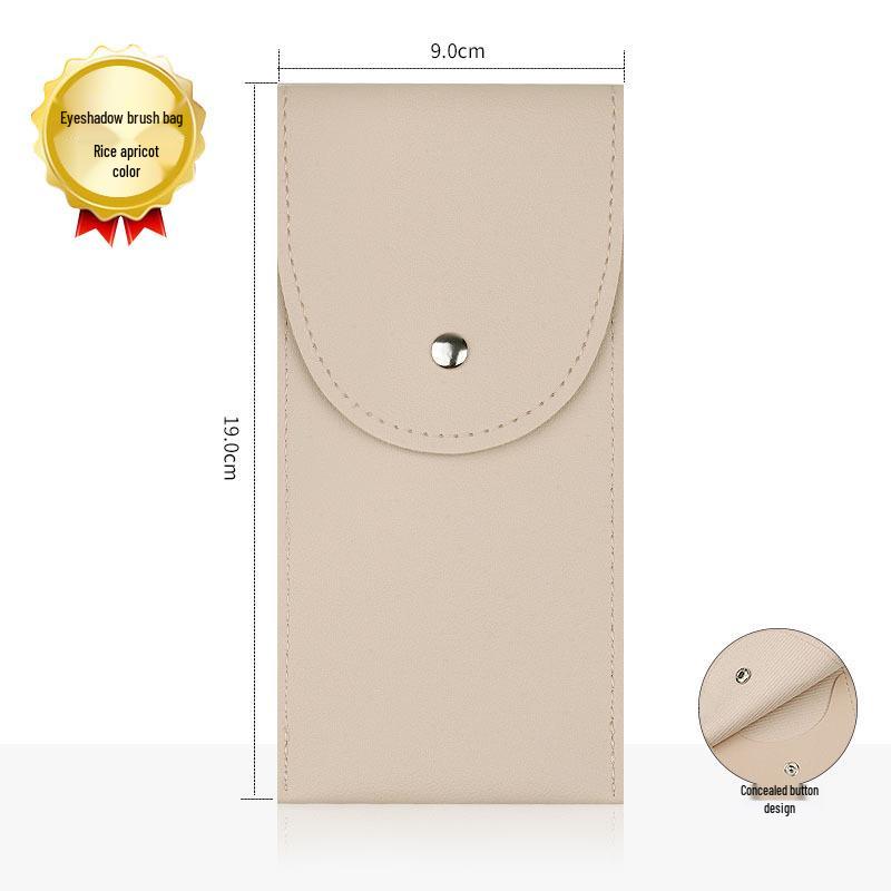 High-End Portable Gradient Eyeshadow Makeup Brush Bag - Soft Leather, Colorful, and Stylish.