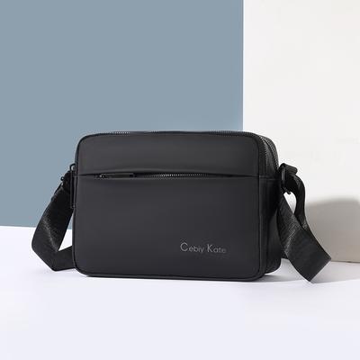 Sleek Crossbody Bag for Men, Minimalist Design with Front Zip Pocket Adjustable Strap