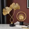 Handicraft Easy To Clean Leaves Sculpture Desktop Ornaments Iron Arts Crafts Ginkgo Leaf Ornaments