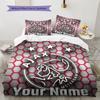 AFC Ajax Custom Name Pattern Bedding,Quilt Set Quilt Cover Pillowcase Home Birthday Gift(1 * Duvet Cover + 2 * Pillowcase, Without Core)