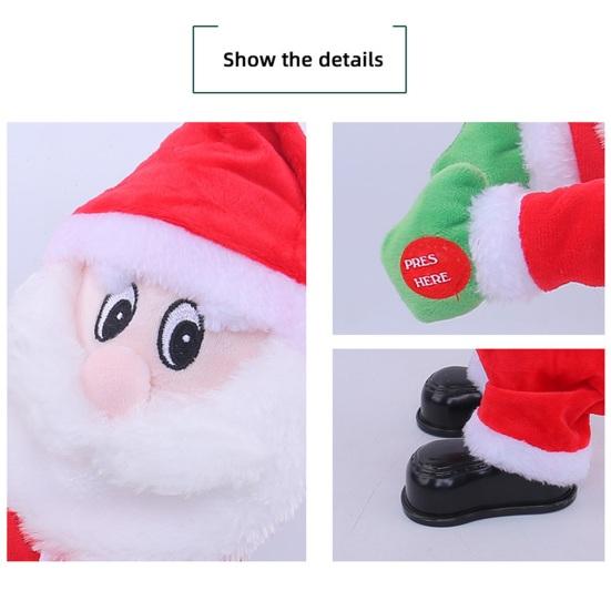 Šťastný twerkující Santa Claus panenka Vtipná tančící animovaná vánoční plyšová hračka Elektrická hudba zpívající Santa Claus Vánoční dekorace