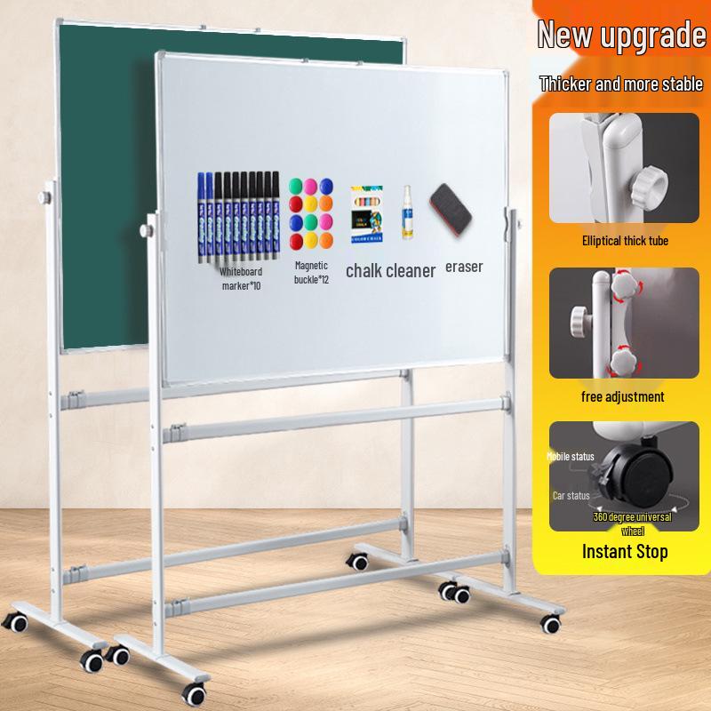 Mobiel Dubbelzijdig Magnetisch Whiteboard & Krijtbord met Standaard - Ideaal voor Thuis, Kantoor of Klaslokaal