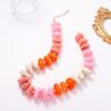 Resin Bead Strand Necklace With Color-Block Detail, Extender Chain Fit and Statement Styling for Daily Outfit Pairing