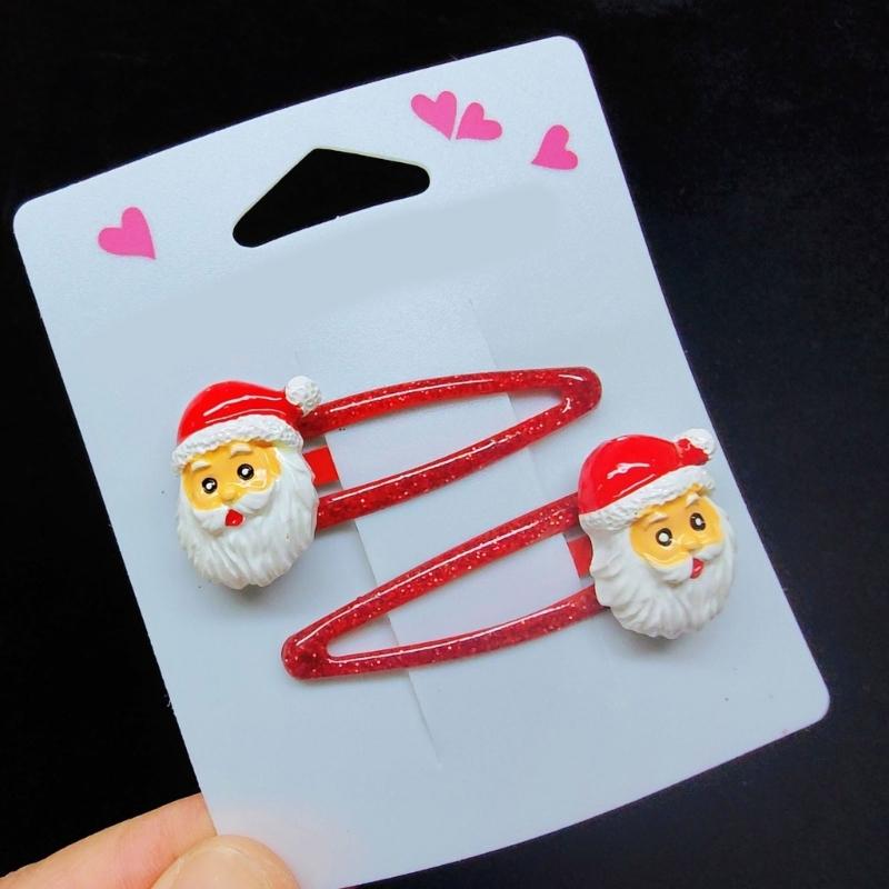 Lovely Christmas Hair Clip Sequined Nonslip Strong Clip Santa/Tree Decors For Christmas Holiday Hair Styling Accessories