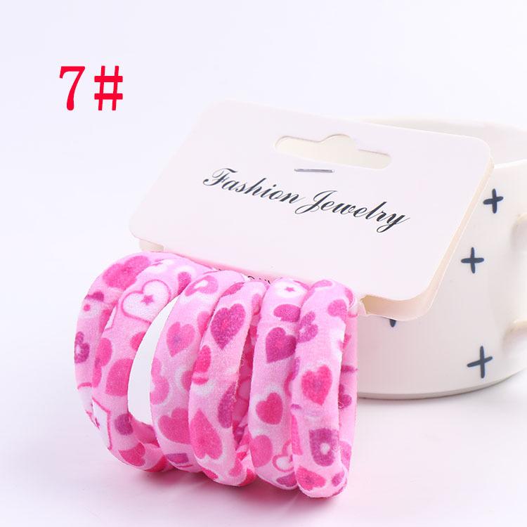 6Pcs/Set High Elasticity Printed Scrunchie Women Girls Children Elastic Hair Rubber Bands Accessories Tie Hair Rope Ring Holder